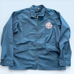 Vintage Keep On Truckin Jacket Mens 48 Blue Canvas Windbreaker Workwear 70s